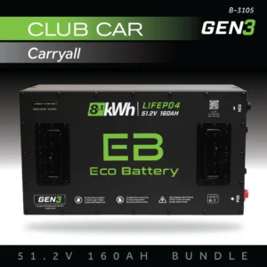 51v 160ah Eco Battery Bundle for Club Car Carryall