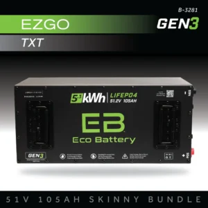 51v 105ah Skinny Eco Battery Bundle for EZGO TXT