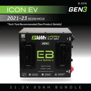 51V 60AH Eco Battery Bundle for ICON EV / 2021-23 (ICON MCU)