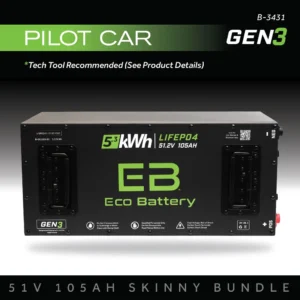 51v 105ah Skinny Eco Battery Bundle for Pilot Car