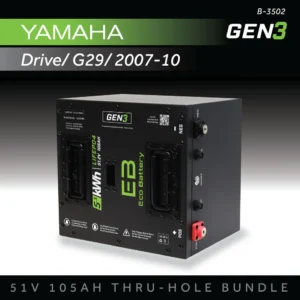 51v 105ah Thru Hole Eco Battery Bundle for Yamaha Drive/G29 (07-10)