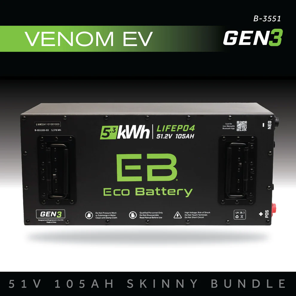 51V 105Ah Skinny Eco Battery Bundle for Venom golf carts