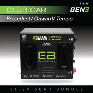 51V 60AH Eco Battery Bundle / Club Car Precedent/Onward/Tempo