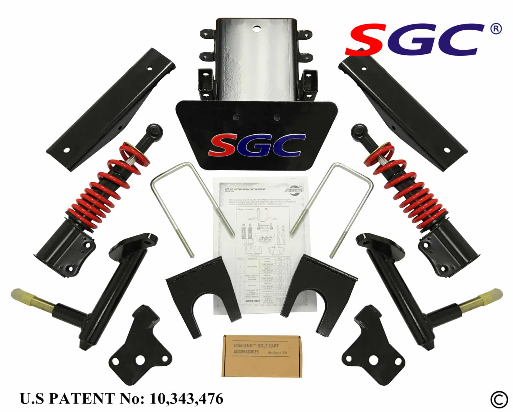 SGC Lift Kit – 6″ Heavy Duty Built-In Coil-Over Shock A-Arm for EZGO RXV (2008-2013) Elec/Gas - Image 3