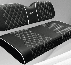 Kozip Rear Seat Cushion Set – Black Base – White Stitch – Black Inserts for CCPR/Tempo (Limited)