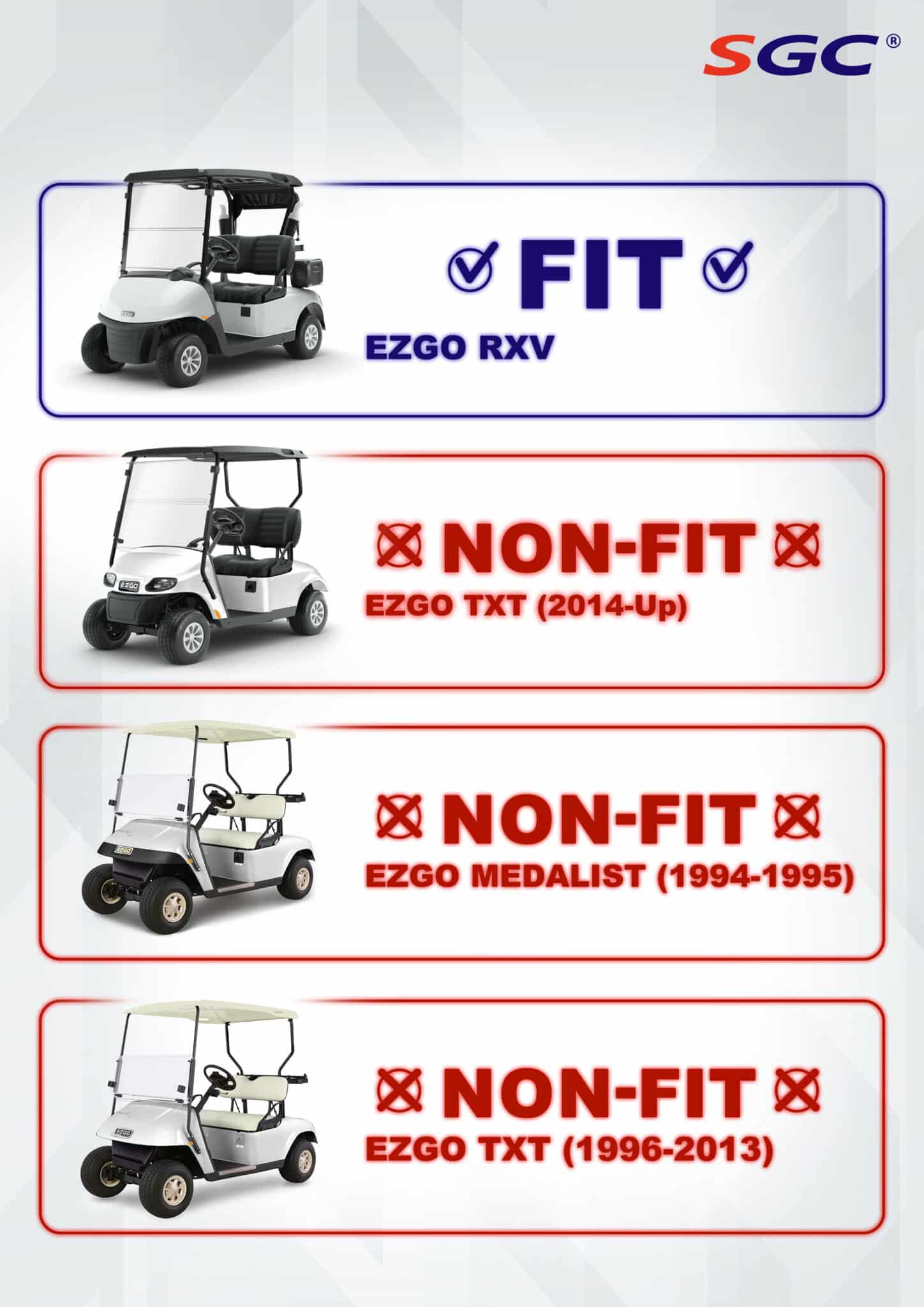WINDSHIELD-EZGO RXV, TINTED