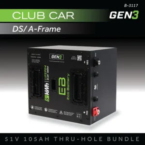 51V 105AH Thru-Hole Battery Bundle / Club Car DS / A-Frame