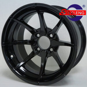 Hydra - 14" Glossy Black golf cart wheel