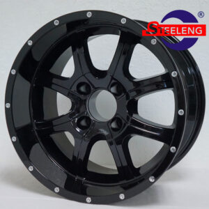 Night Stalker - 14" Glossy Black golf cart wheel