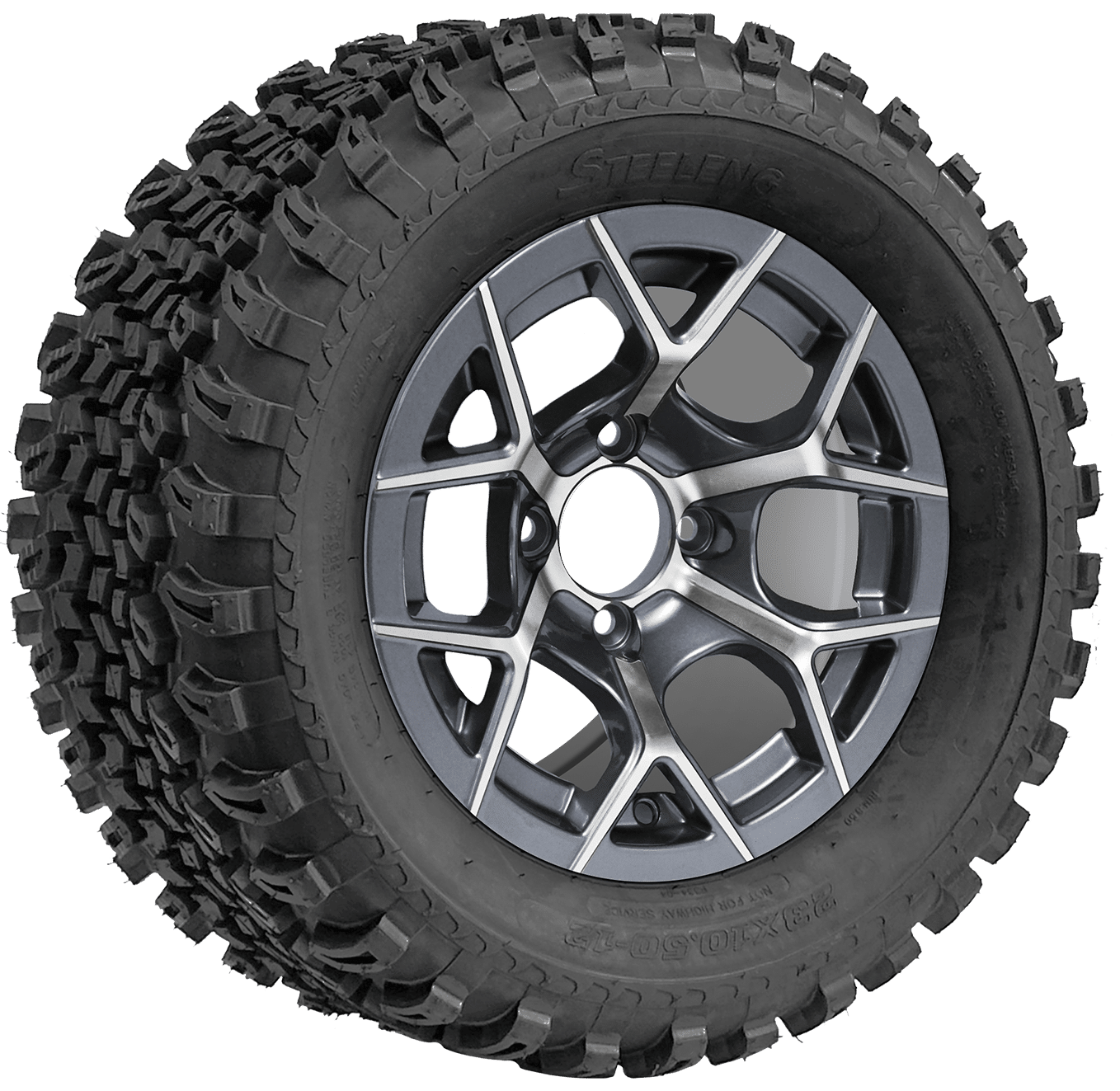 Rally - 12" Machined/Gunmetal golf cart wheel - Image 10