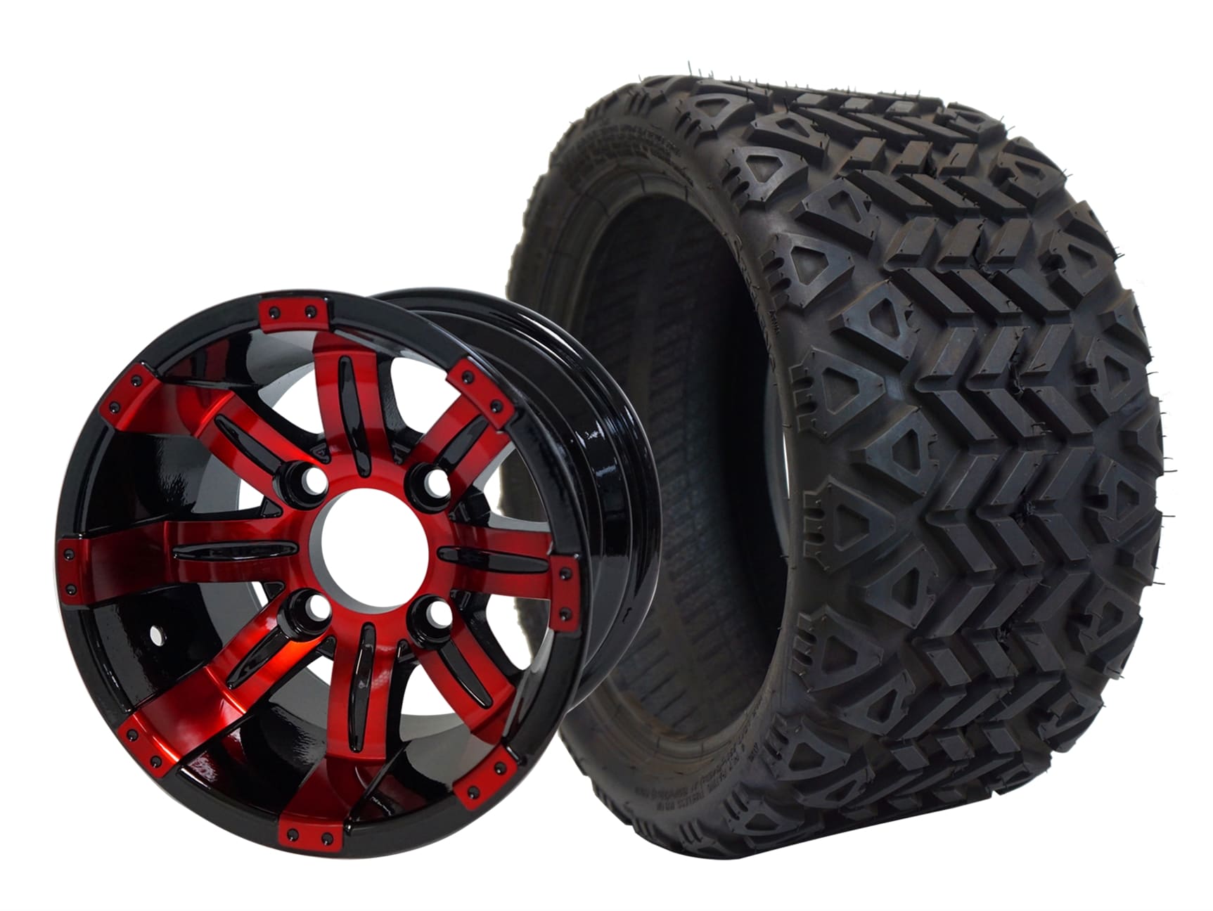 Tempest - 12" Red/Black golf cart wheel - Image 8