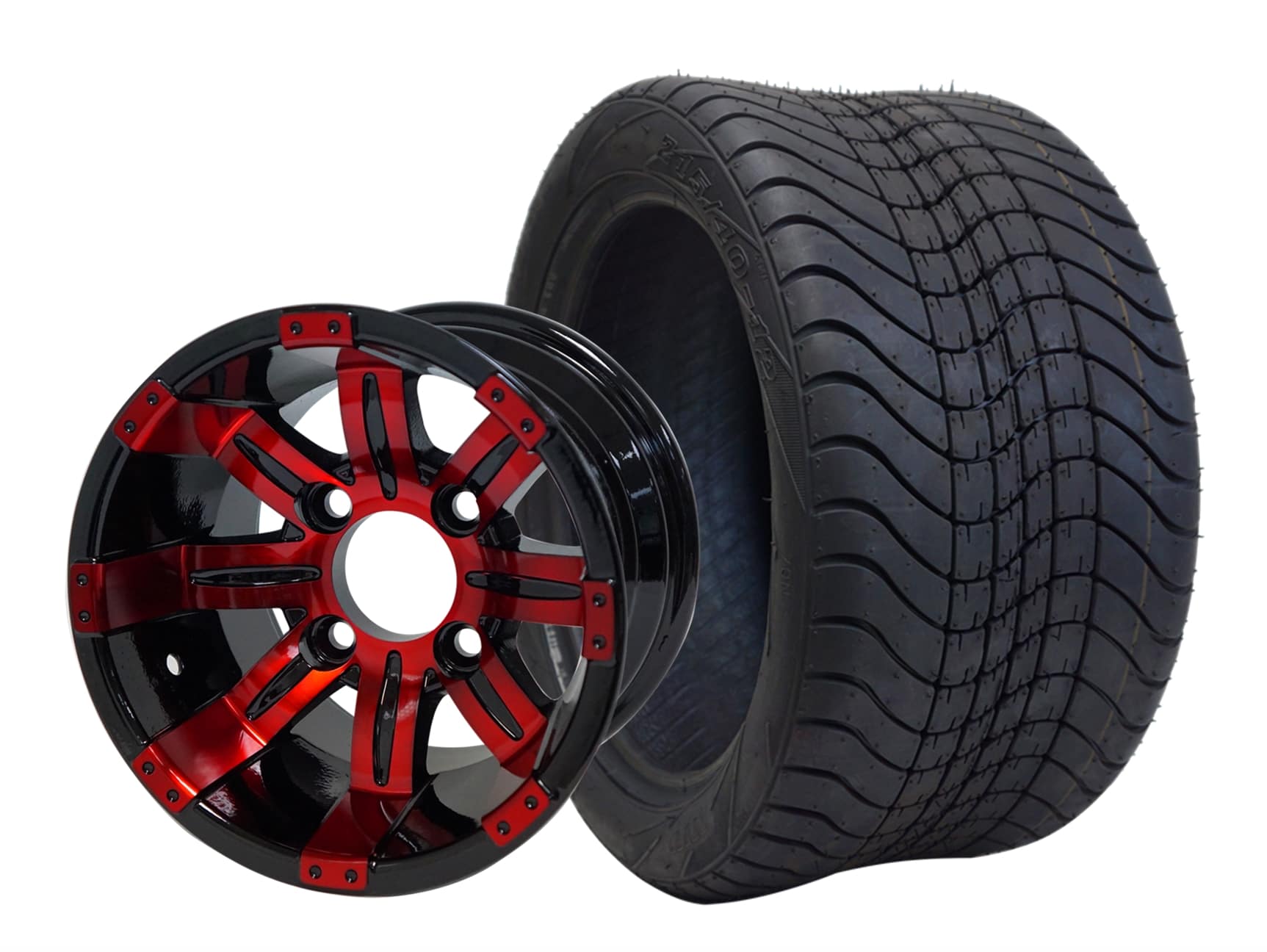 Tempest - 12" Red/Black golf cart wheel - Image 11