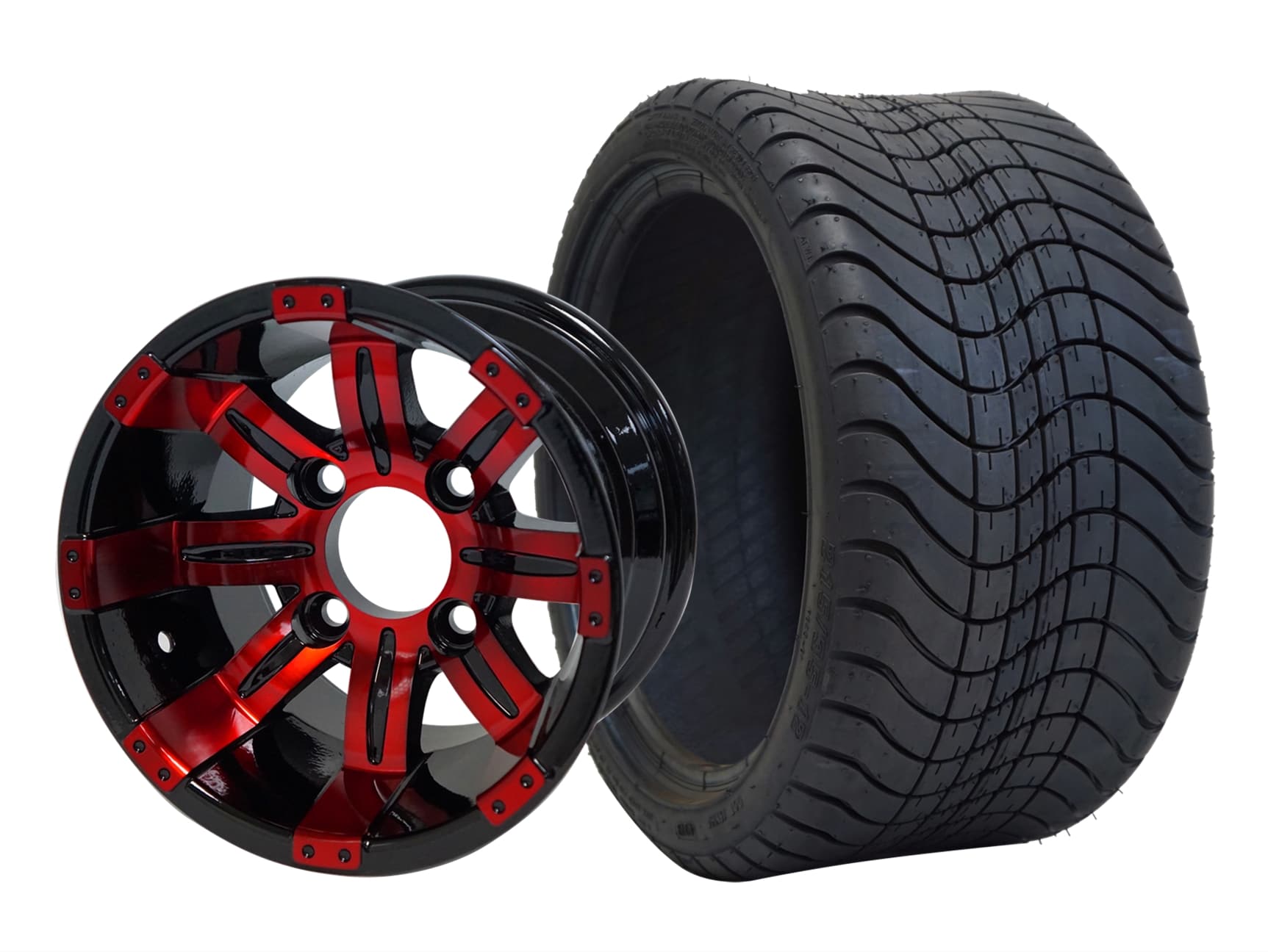 Tempest - 12" Red/Black golf cart wheel - Image 9