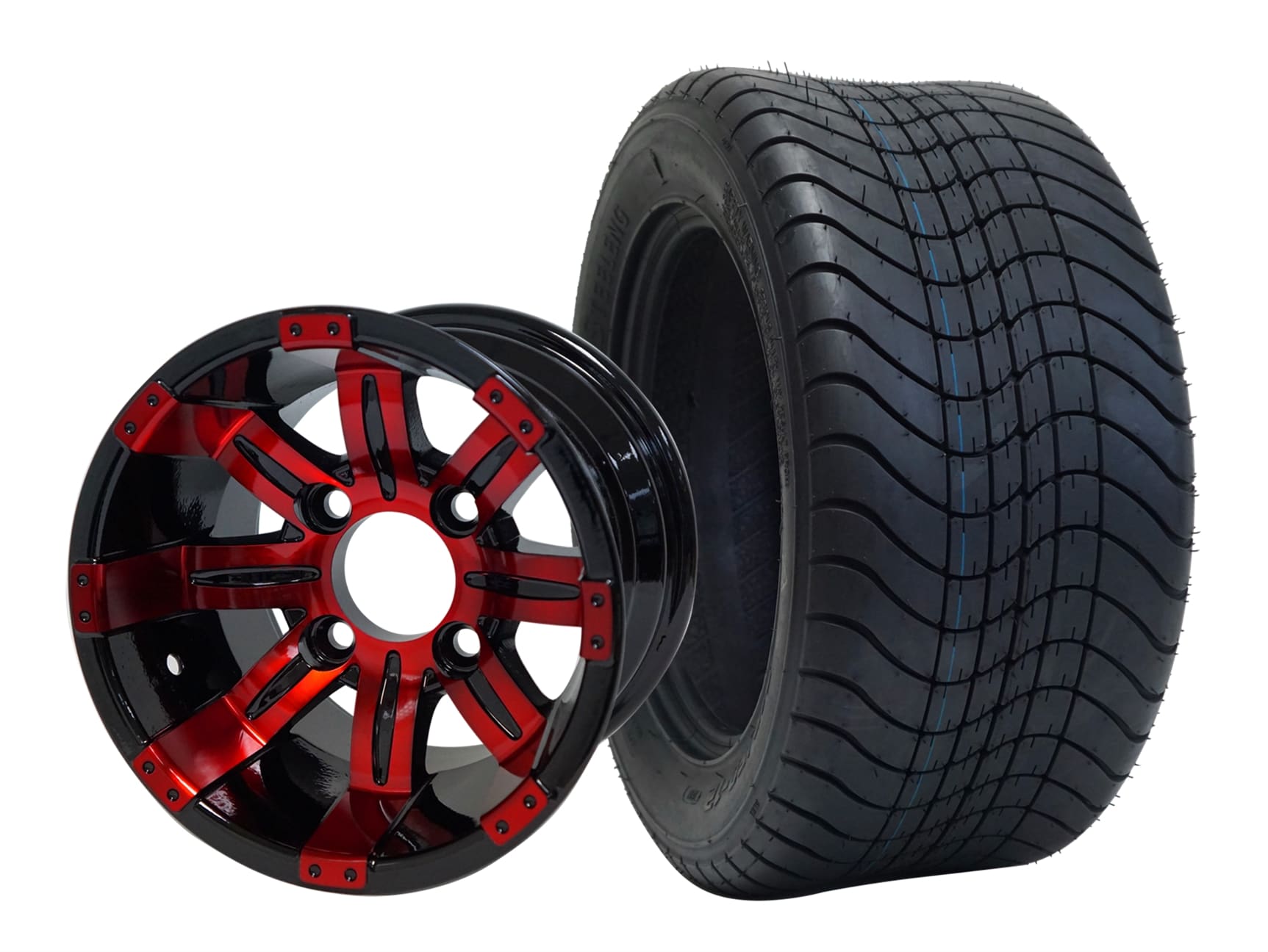 Tempest - 12" Red/Black golf cart wheel - Image 10