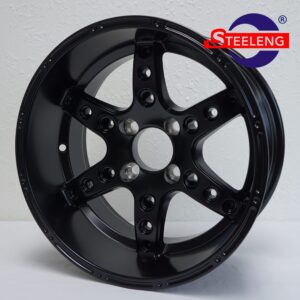 Turbine - 14" Glossy Black golf cart wheel