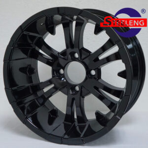 Vampire -14" Glossy Black golf cart wheel