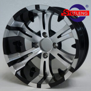 Vampire - 14" Machined/Black golf cart wheel