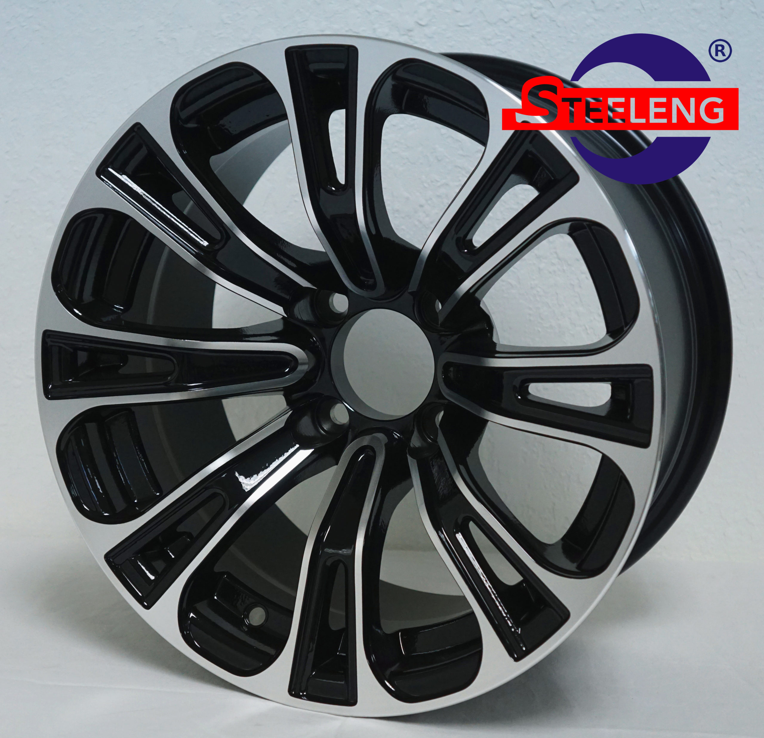 Vector - 14" Machined/Black golf cart wheel