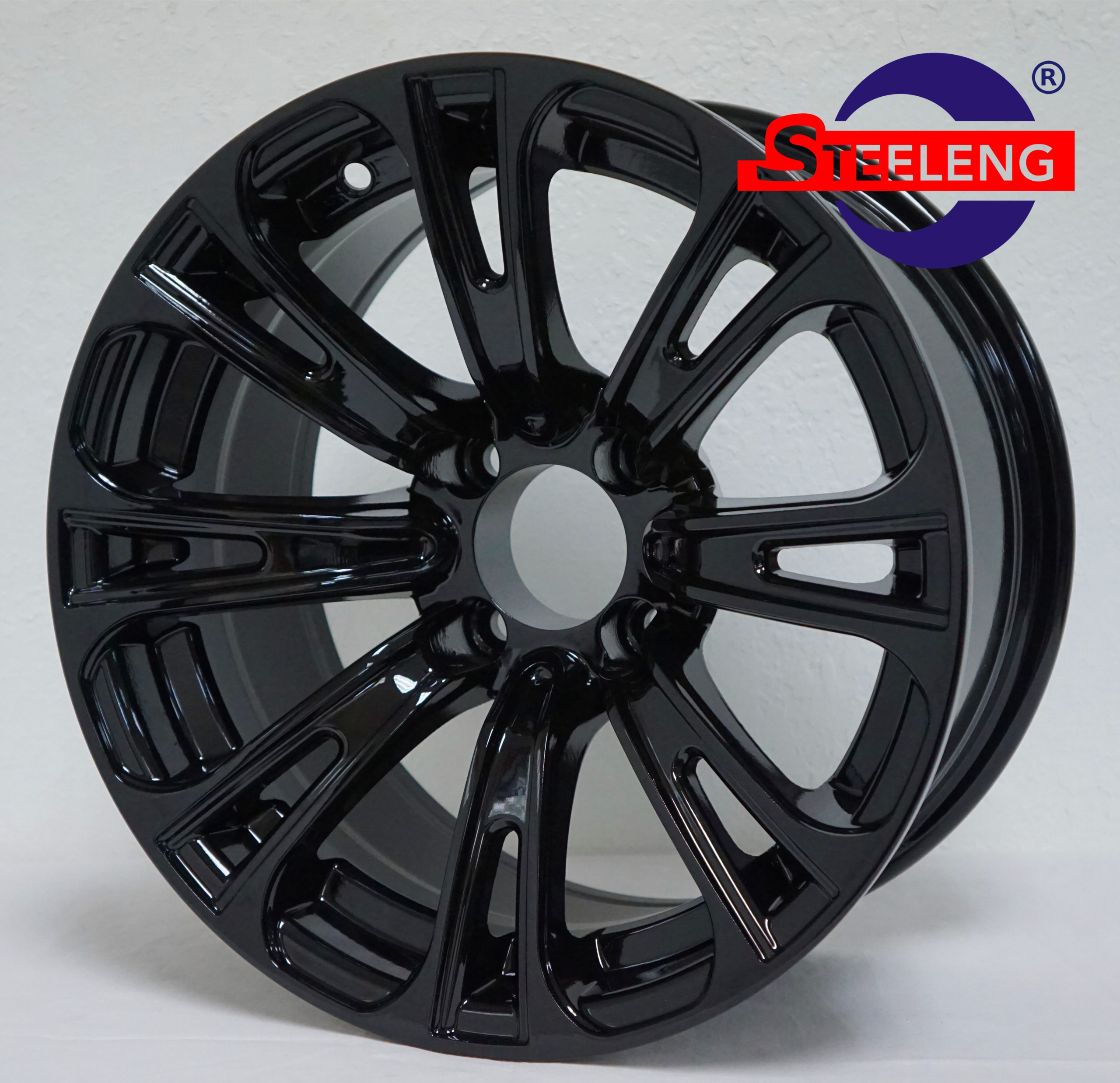 Voodoo - 14" Glossy Black golf cart wheel