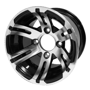 Bulldog - 10" Machined/Black golf cart wheel