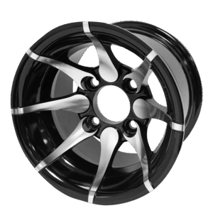 Kraken - 10" Machined/Black golf cart wheel