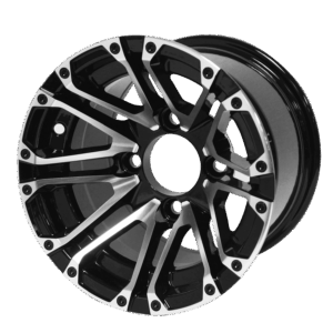 Lancer - 10" Machined/Black golf cart wheel
