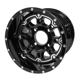 Panther - 10" Glossy Black golf cart wheel