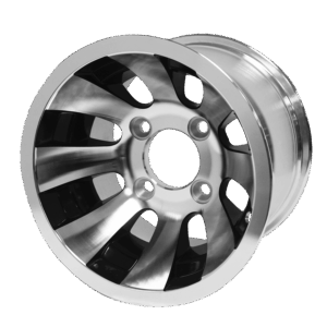Revolver -10" Machined/Black golf cart wheel