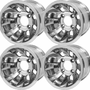 Silver Bullet -10" polished golf cart wheel