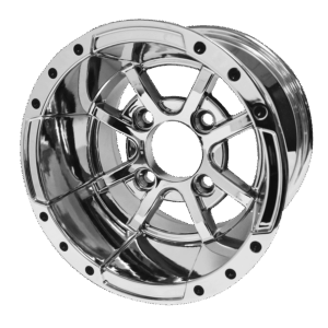 Storm Trooper -10" chrome golf cart wheel