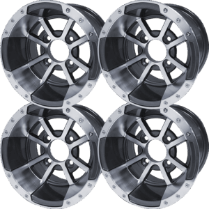 Storm Trooper - 10" Machined/Gunmetal golf cart wheel