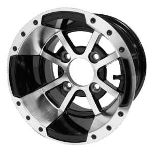 Storm Trooper - 10" Machined/Black golf cart wheel