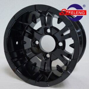 Vampire - 10" Glossy black golf cart wheel