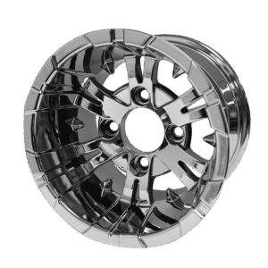 Vampire - 10" chrome golf cart wheel