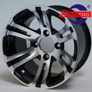 Bulldog - 12" Machined/Black golf cart wheel