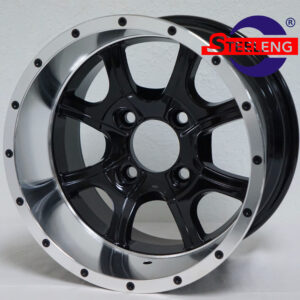 Ghost - 12" Machined/Black golf cart wheel