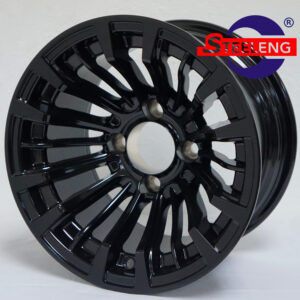 Matador - 12" Glossy Black golf cart wheel