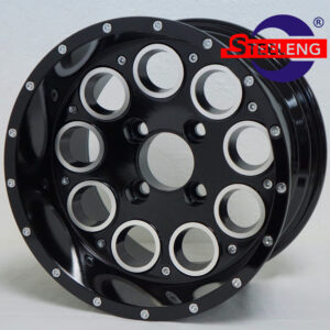 Pioneer - 12" Glossy Black golf cart wheel