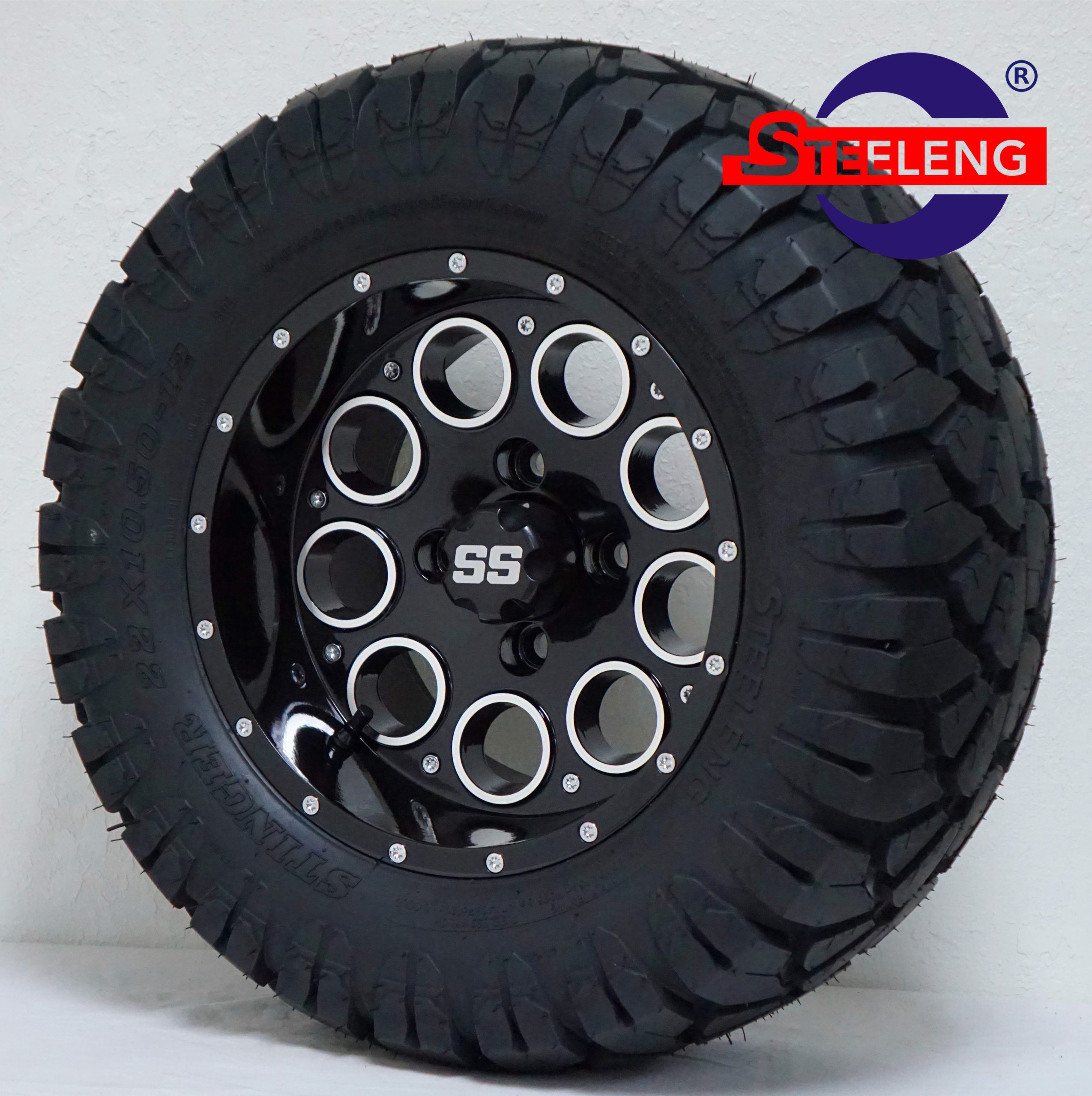 Pioneer - 12" Glossy Black golf cart wheel - Image 5