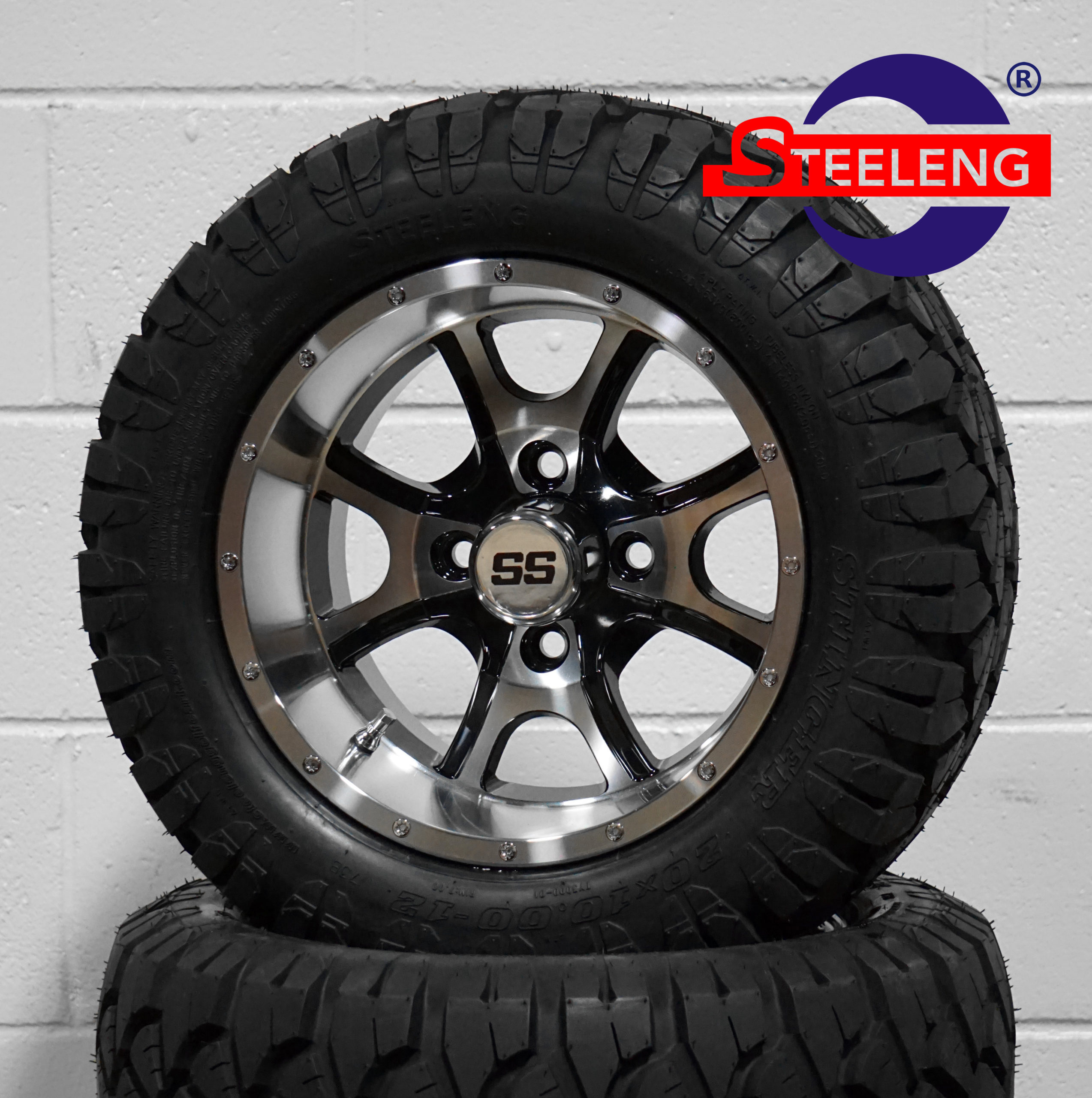 Predator - 12" Machined/Black golf cart wheel - Image 8