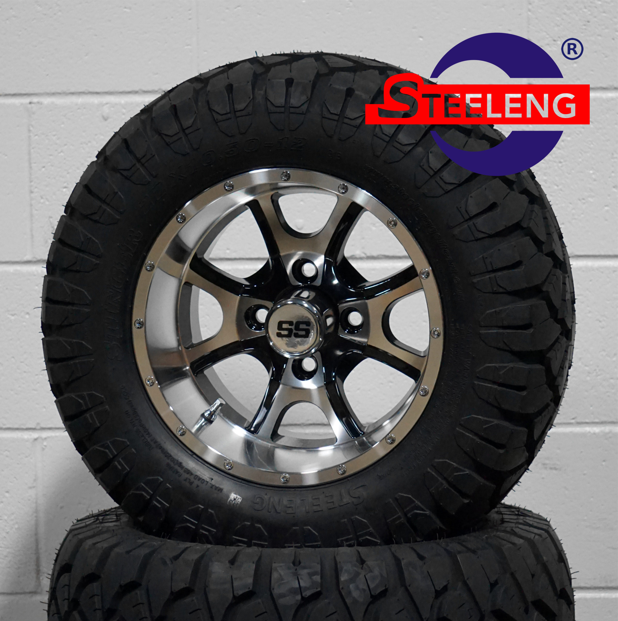 Predator - 12" Machined/Black golf cart wheel - Image 7