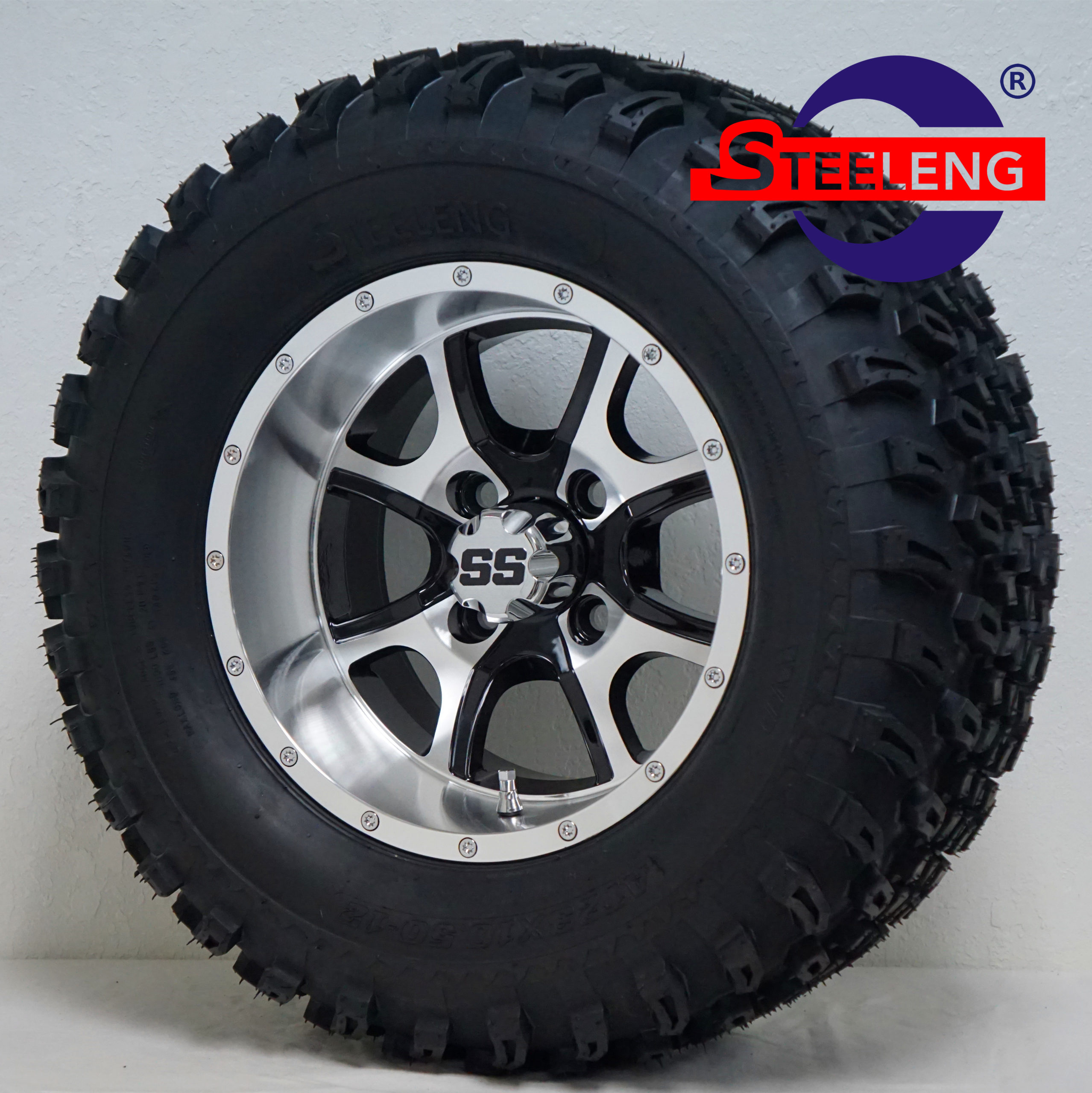 Predator - 12" Machined/Black golf cart wheel - Image 6