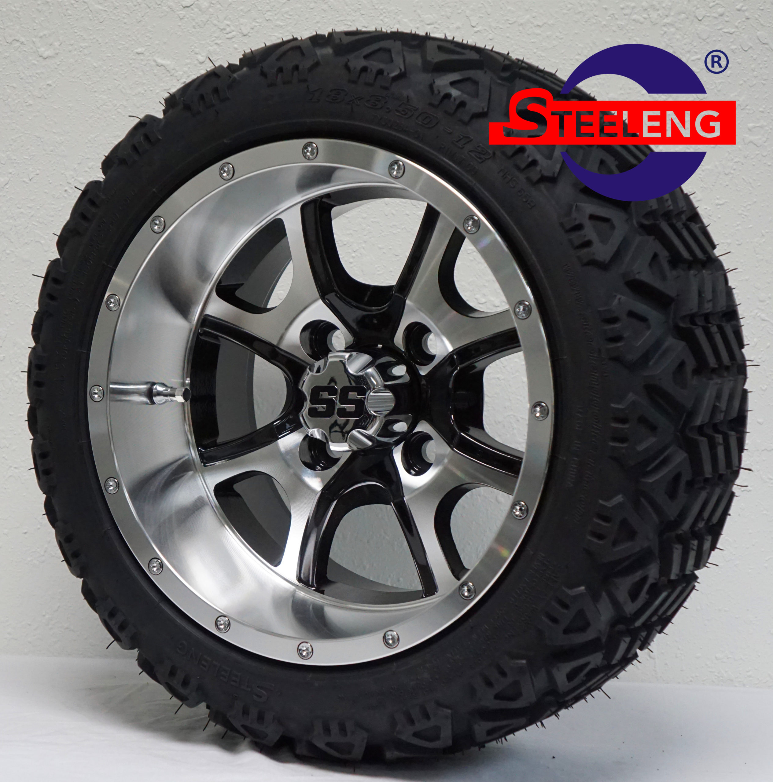 Predator - 12" Machined/Black golf cart wheel - Image 4