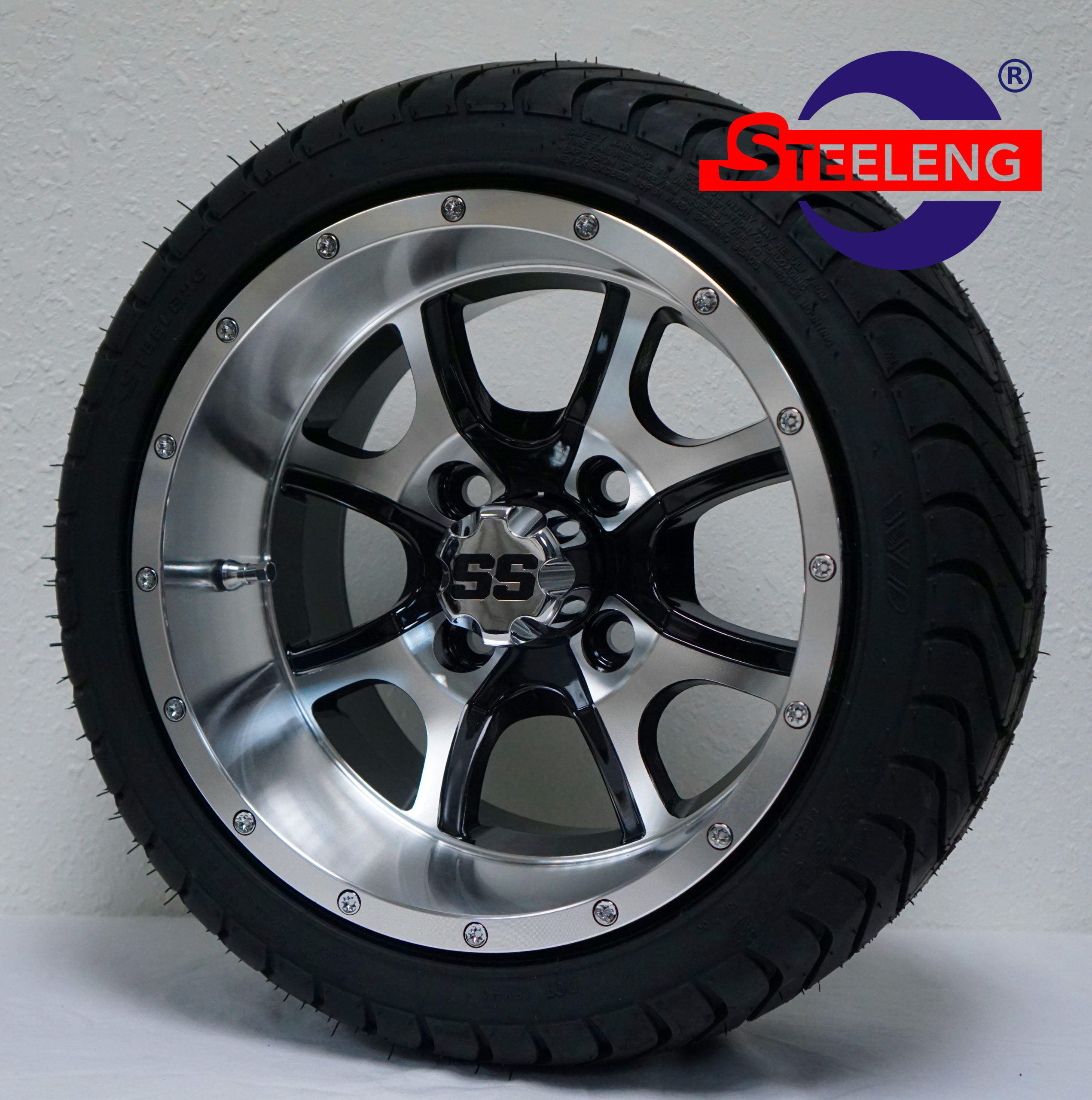 Predator - 12" Machined/Black golf cart wheel - Image 2