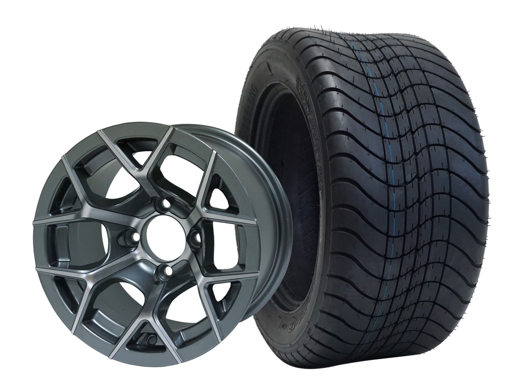 Rally - 12" Machined/Gunmetal golf cart wheel - Image 11