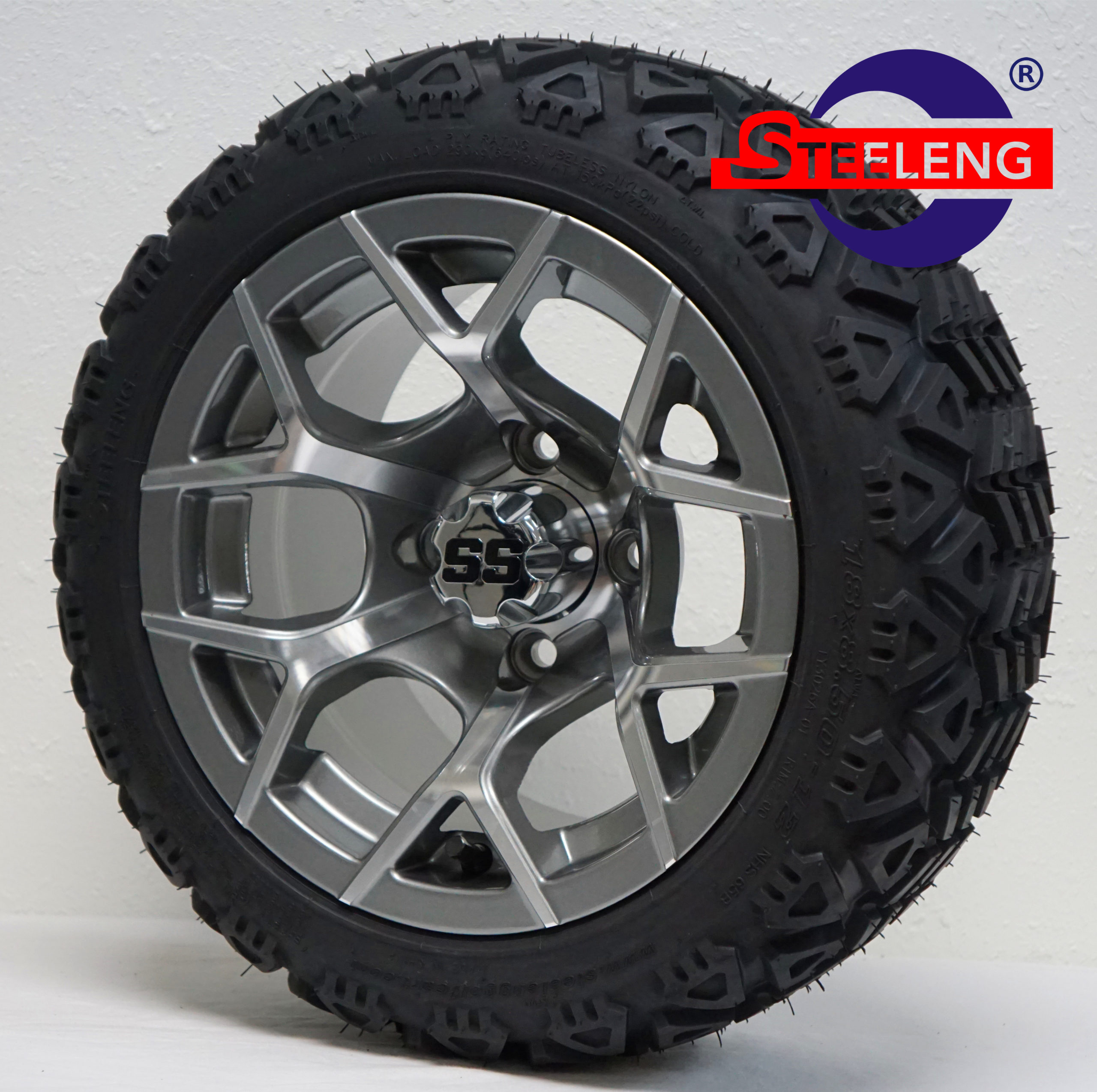 Rally - 12" Machined/Gunmetal golf cart wheel - Image 9