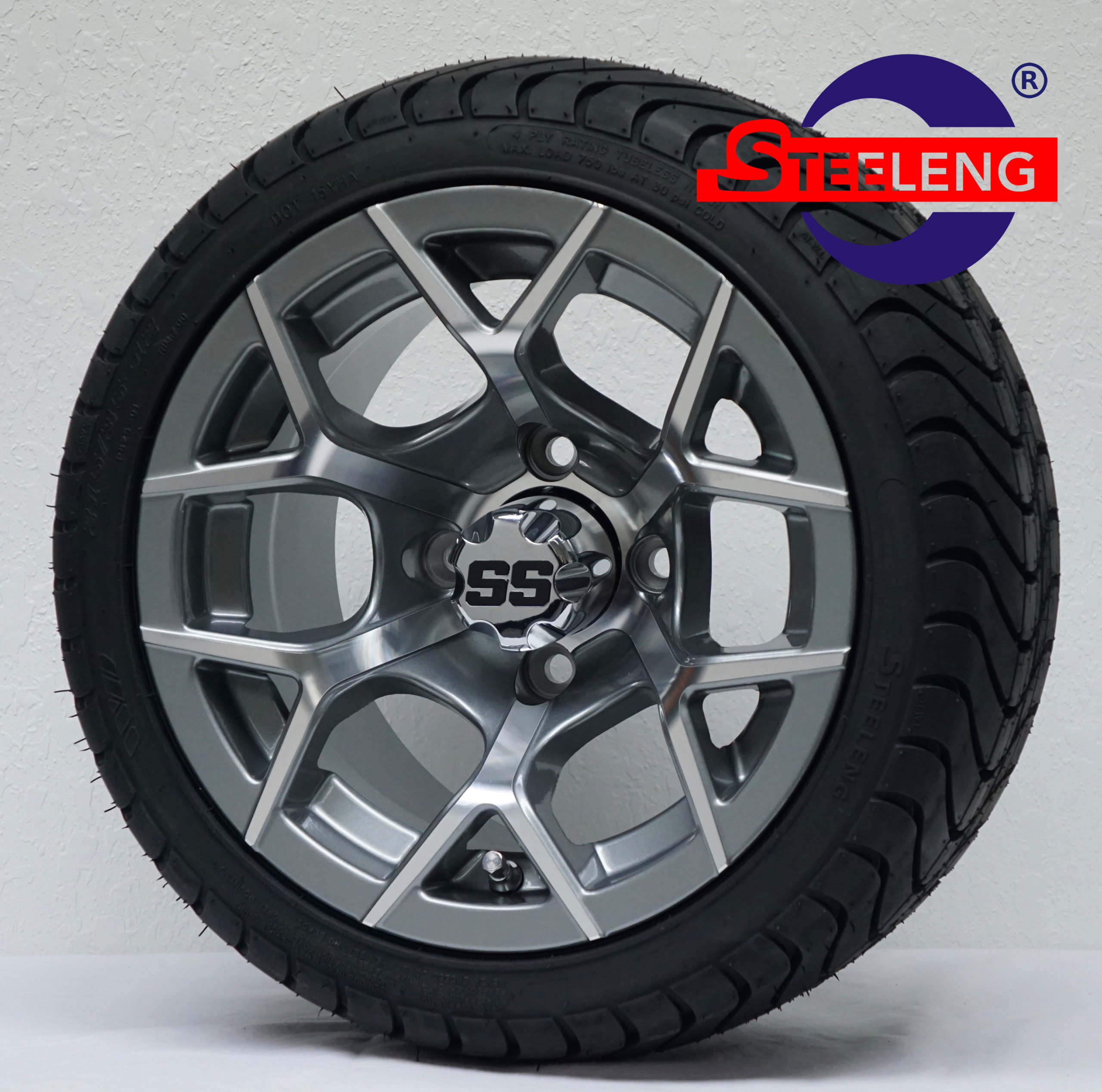 Rally - 12" Machined/Gunmetal golf cart wheel - Image 4