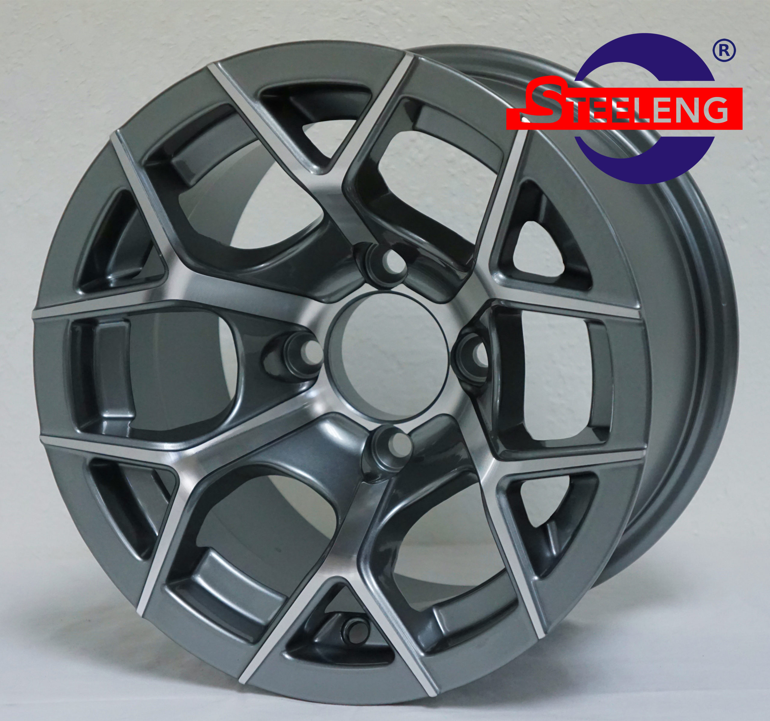 Rally - 12" Machined/Gunmetal golf cart wheel