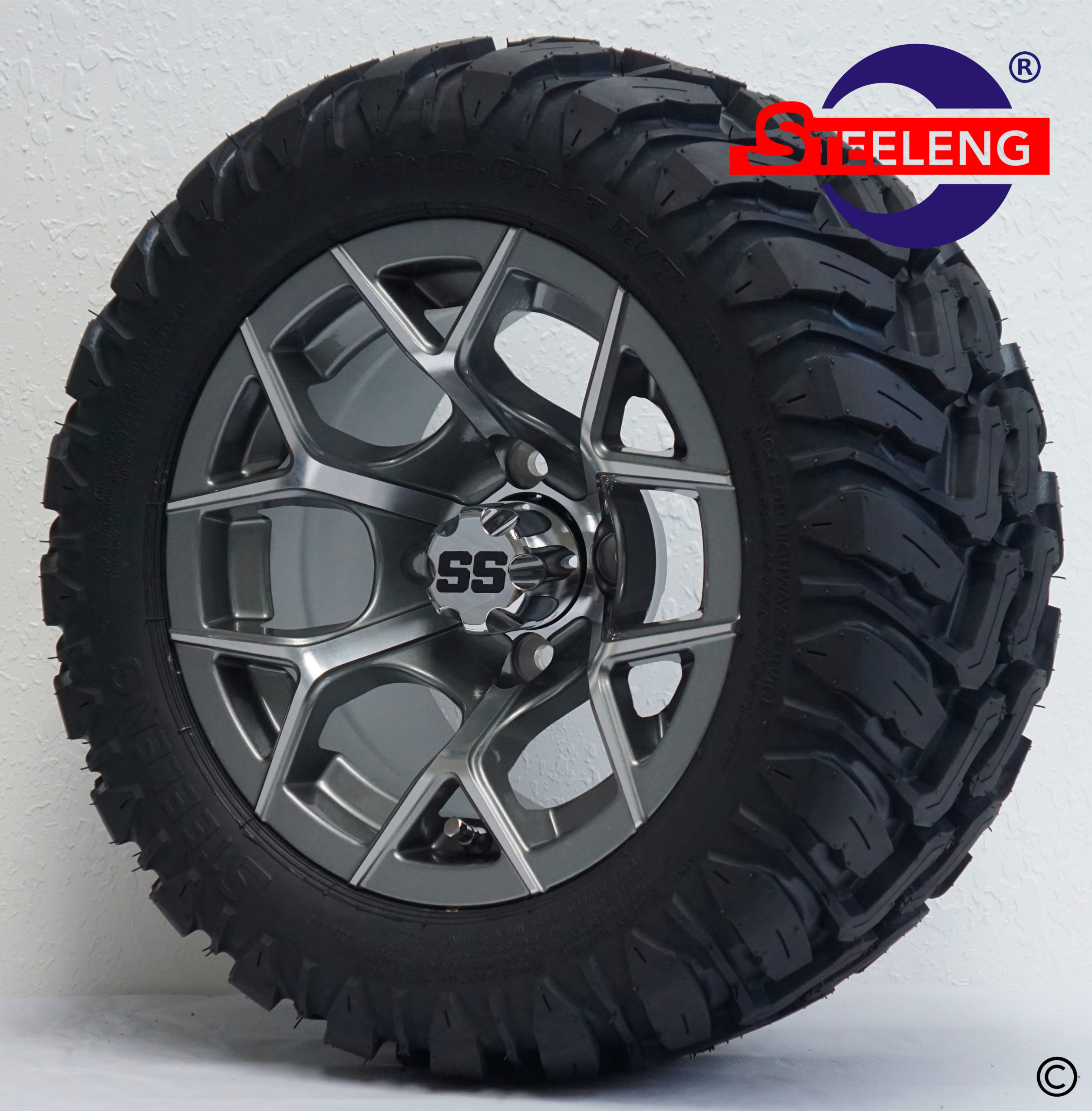 Rally - 12" Machined/Gunmetal golf cart wheel - Image 2