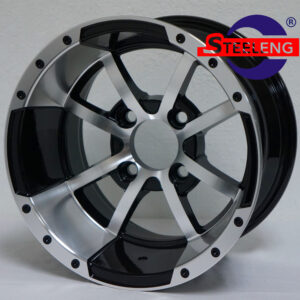 Storm Trooper - 12" Machined/Black golf cart wheel